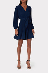 Liv Pleated Dress - Navy