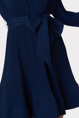 Liv Pleated Dress - Navy