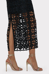 Kait Tile Lace Dress - Black