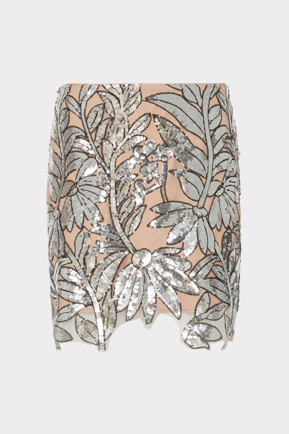 Kristina Sequin Lace Skirt - Silver