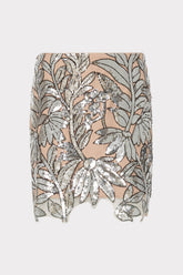 Kristina Sequin Lace Skirt - Silver