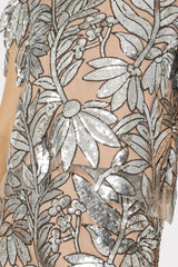 Kristina Sequin Lace Skirt - Silver