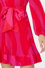 Liv Zebra Pleated Dress - Milly Pink Multi