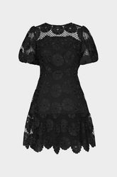 Yasmin Daisy Lace Dress - Black
