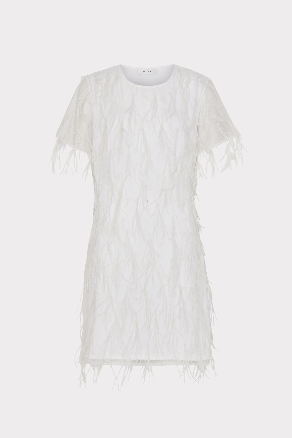 Rana Feather Dress - White