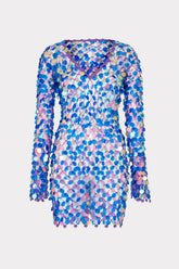 Sequin Crochet Mini Dress - Purple