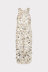 Sequin Crochet Midi Dress - Ecru