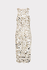 Sequin Crochet Midi Dress - Ecru