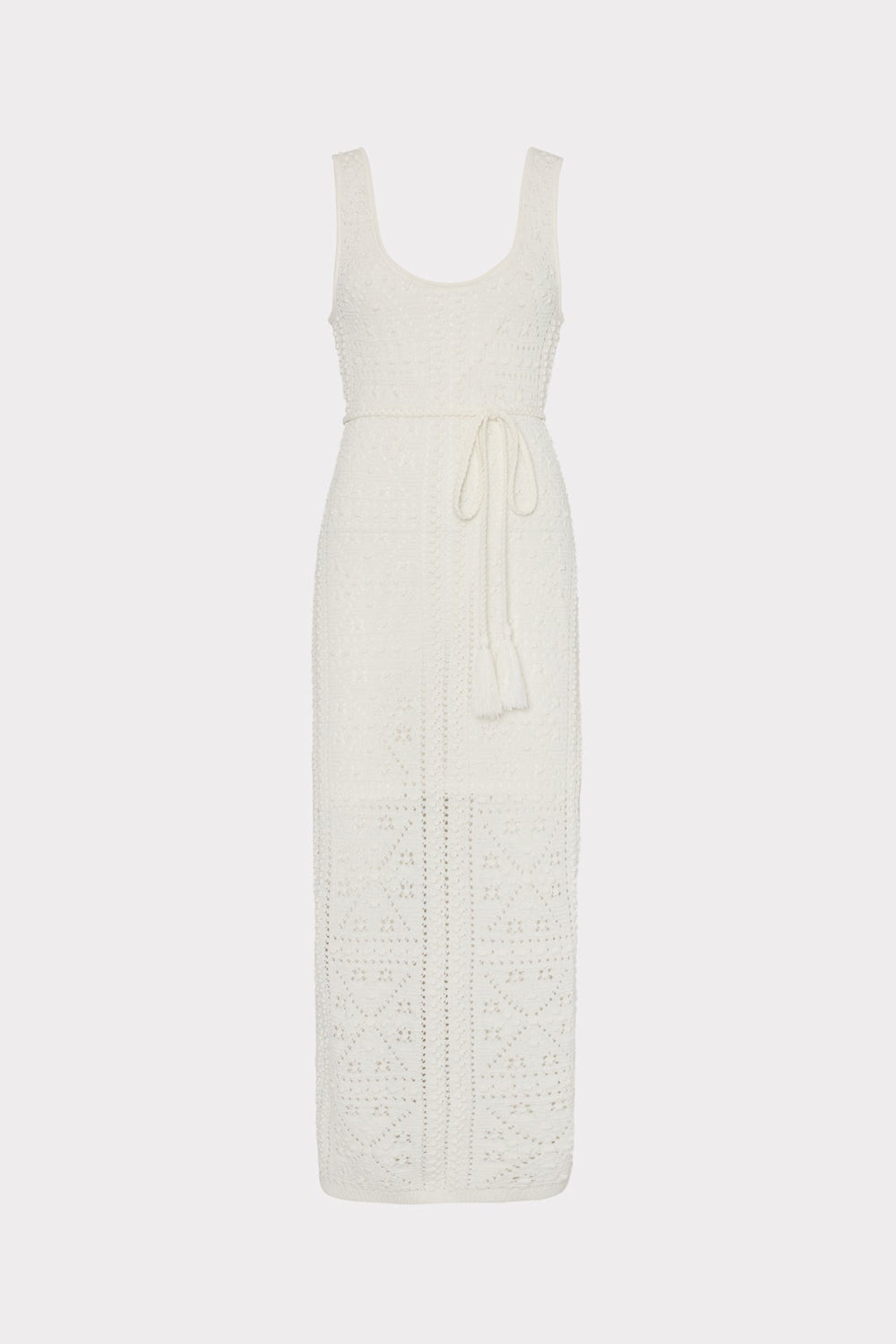 Bubble Pointelle Knit Midi Dress - Ecru