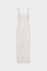 Bubble Pointelle Knit Midi Dress - Ecru