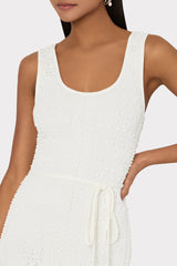 Bubble Pointelle Knit Midi Dress - Ecru