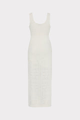 Bubble Pointelle Knit Midi Dress - Ecru