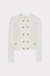 Bubble Pointelle Knit Jacket - Ecru