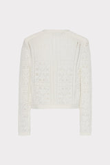 Bubble Pointelle Knit Jacket - Ecru