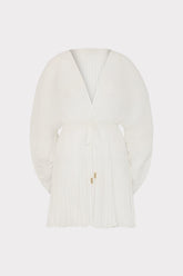 Solid Chiffon Tie Cover-Up - White