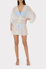 Solid Chiffon Tie Cover-Up - White