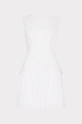Haddy Pleated Mini Dress - Ecru