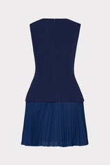Haddy Pleated Mini Dress - Navy