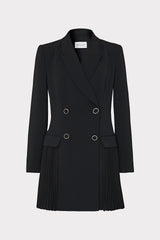 Noora Pleated Blazer Dress - Black