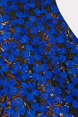 Tahlia Tulle Embroidery Dress - Cobalt/Black