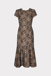 Tahlia Rose Mesh Embroidered Dress - Black