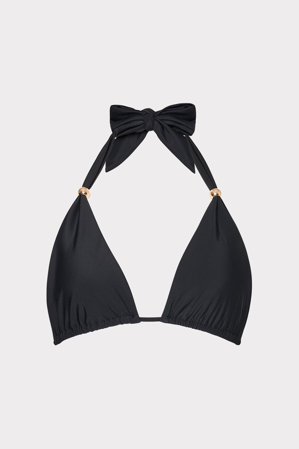 Bardot Beaded Halter Bikini Top - Black
