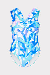 Betsy Italian Under The Sea Bandeau One Piece - Blue Multi