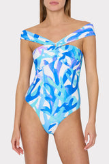 Betsy Italian Under The Sea Bandeau One Piece - Blue Multi