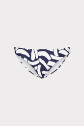 Margot Italian Graphic Brushstroke Bikini Bottom - Navy/Ecru