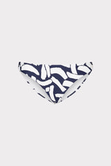 Margot Italian Graphic Brushstroke Bikini Bottom - Navy/Ecru