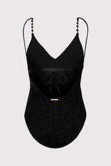 Cannes Beaded Strap One Piece - Black/Gold