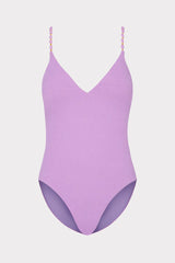 Cannes Beaded Strap One Piece - Purple