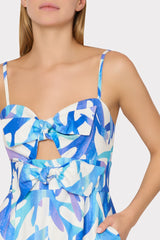 Anya Under The Sea Linen Romper - Blue Multi