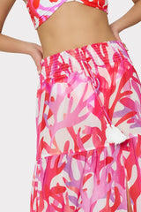 Jem Under The Sea Tiered Chiffon Skirt - Pink Multi