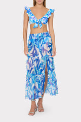 Jem Under The Sea Tiered Chiffon Skirt - Blue Multi