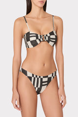 Barcelona Shimmer Puzzle Bandeau Top - Ecru/Black