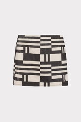 Jessie Barcelona Shimmer Puzzle Swim Skirt - Ecru/Black