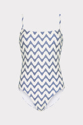 Grace Barcelona Chevron One Piece - White/Blue