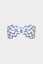 Margot Barcelona Chevron Bandeau Top - White/Blue