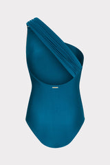 Sam Gloss One Shoulder One Piece - Dark Teal