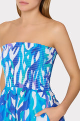 Olen Under The Sea Strapless Maxi Dress - Blue Multi