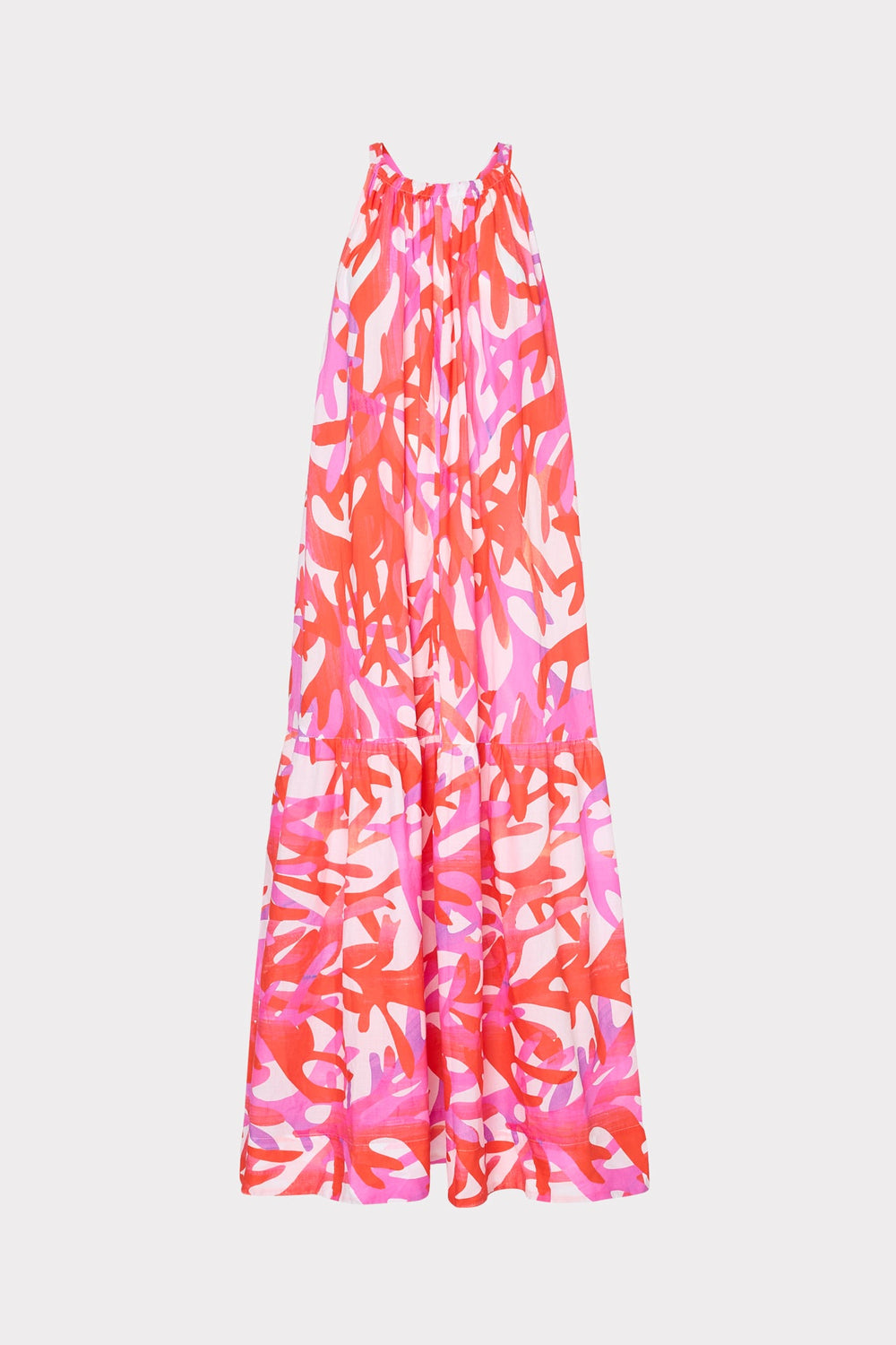Under The Sea Halter Maxi Cover-Up Dress - Pink Multi
