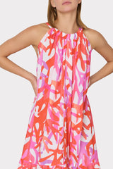 Under The Sea Halter Maxi Cover-Up Dress - Pink Multi