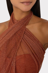Metallic Mesh Sarong - Copper