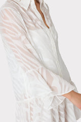 Vierra Zebra Burnout Cover-Up Dress - White