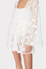 Jessie Geo Eyelet Cover-Up - White