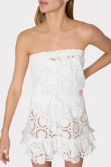 Verity Geo Eyelet Cover-Up Dress - White