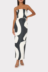 Orion Ink Swirl Dress - Black/White