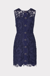 Judy Lace Mini Dress - Navy