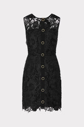 Judy Lace Mini Dress - Black